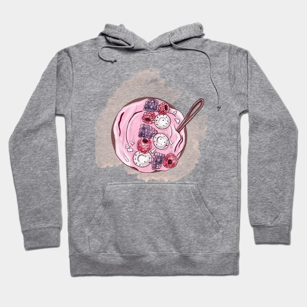 Smoothie bowl with berries and coconut chips Hoodie by Carriefamous